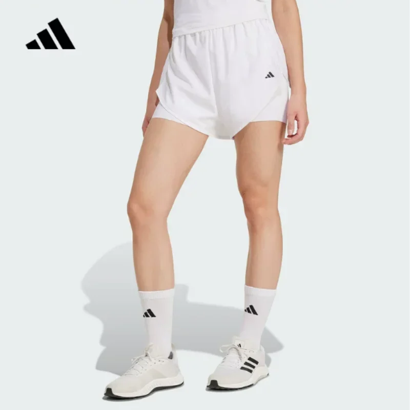 Adidas Two  Fitness Three-point Pants 2025 Summer Women's Woven High-waisted Shorts KB3141