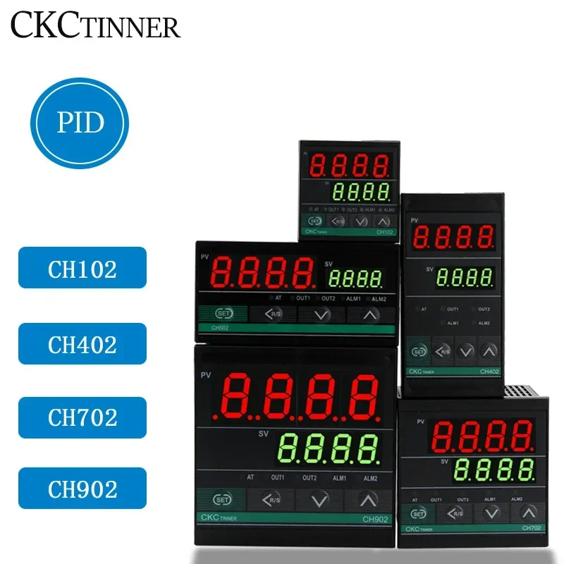 Dual Output SSR and Relay CH102 CH402 CH702 CH902 Two Relay Output LCD Digital PID Intelligent Temperature Controller48-240V AC