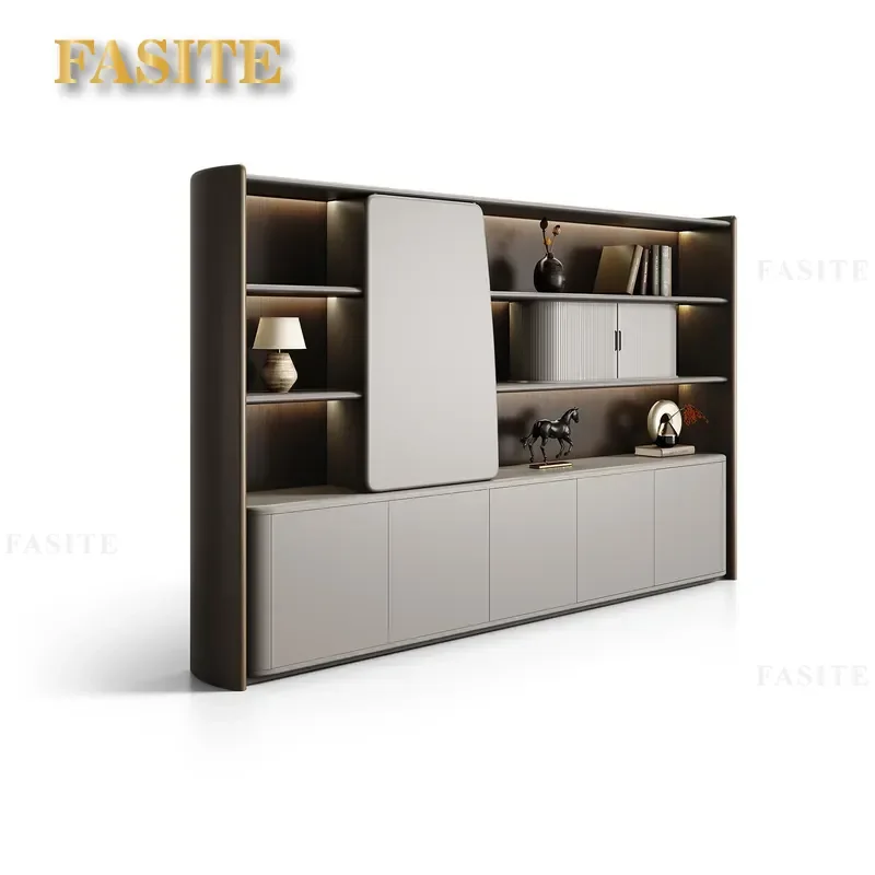 For Office Modern Light Luxury Floor File Cabinet Large Bookcase Data Storage Locker Simple Background Furniture High