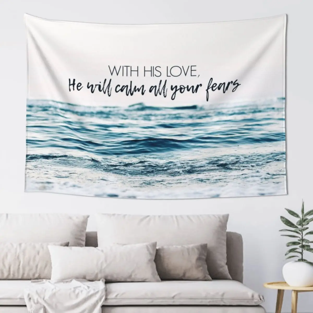 

He Will Calm All Your Fears Tapestry Room Ornaments Christmas Decoration Tapestry