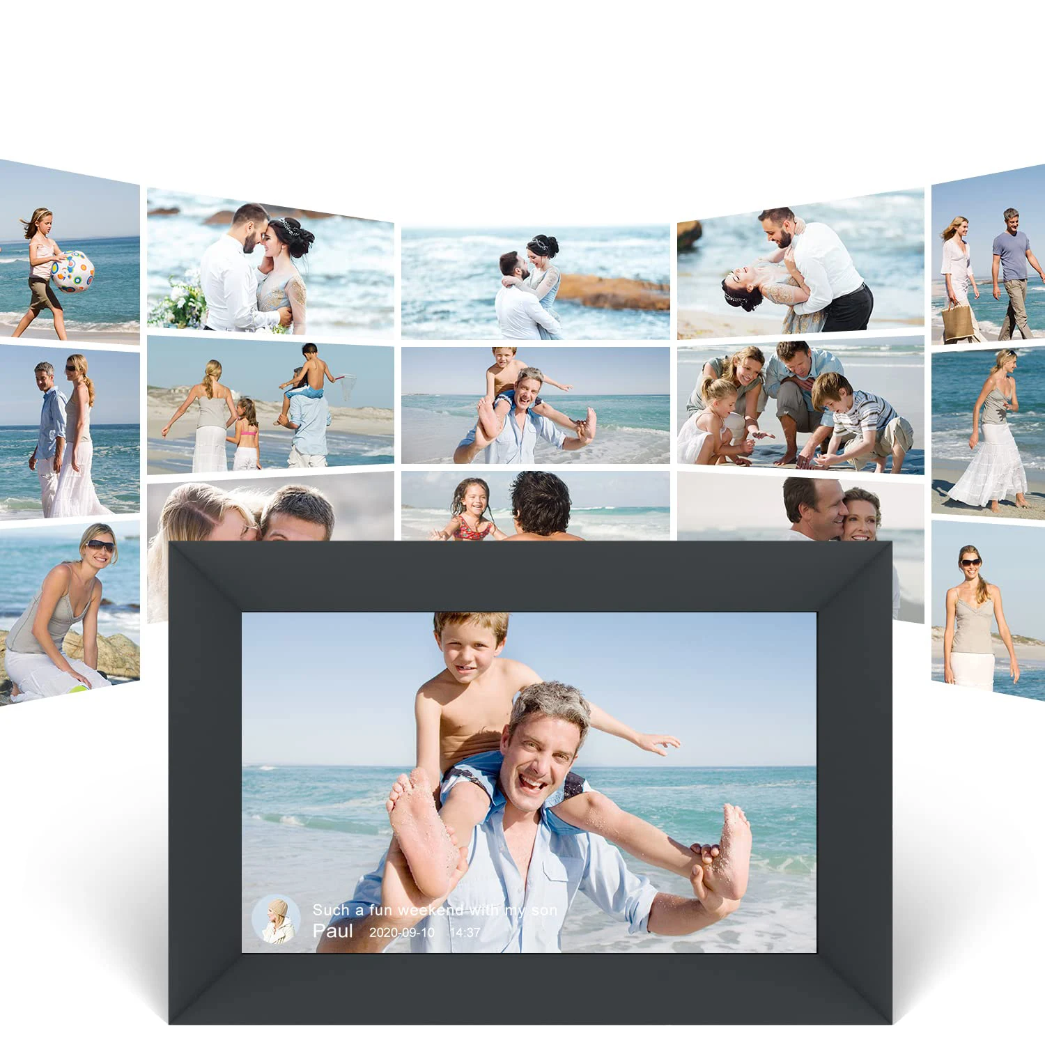 16G 1280x800 IPS Touch Screen Digital Picture Frame Auto-Rotate Video WiFi 15.6