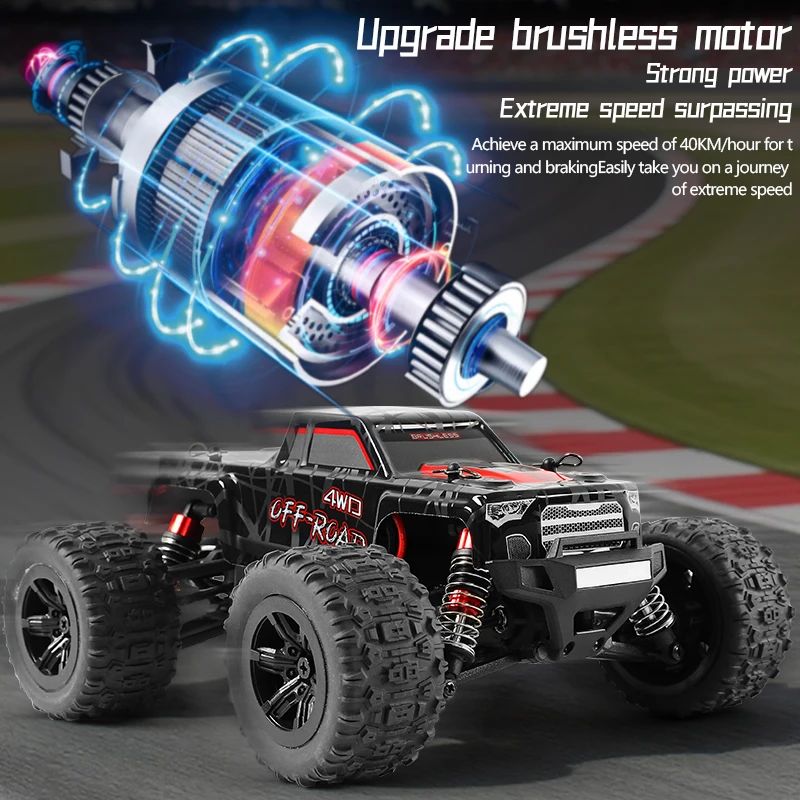 クールなもの おもちゃの車 面白いギフト - かわいい 40km/h 高速 4WD Rc トラック、ブラシレス Rc ドリフトカー、ビッグフット オフロード Rc カー、男の子用おもちゃ