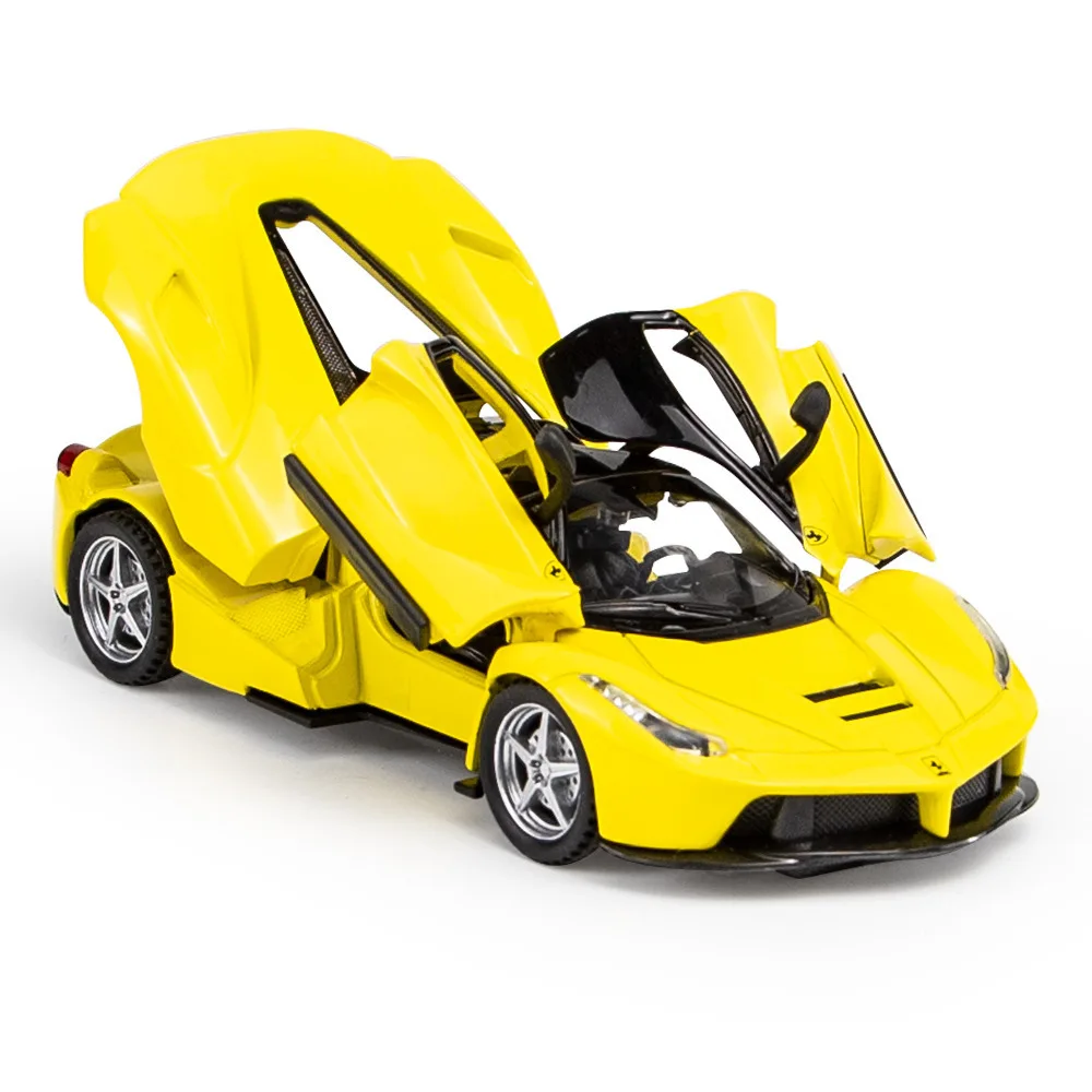 Ferrari Laferrari Alloy Sports Car Model, Diecasts Veículos De Brinquedo De Metal, Simulação De Modelo De Carro, Som e Luz, Presentes Para Crianças,