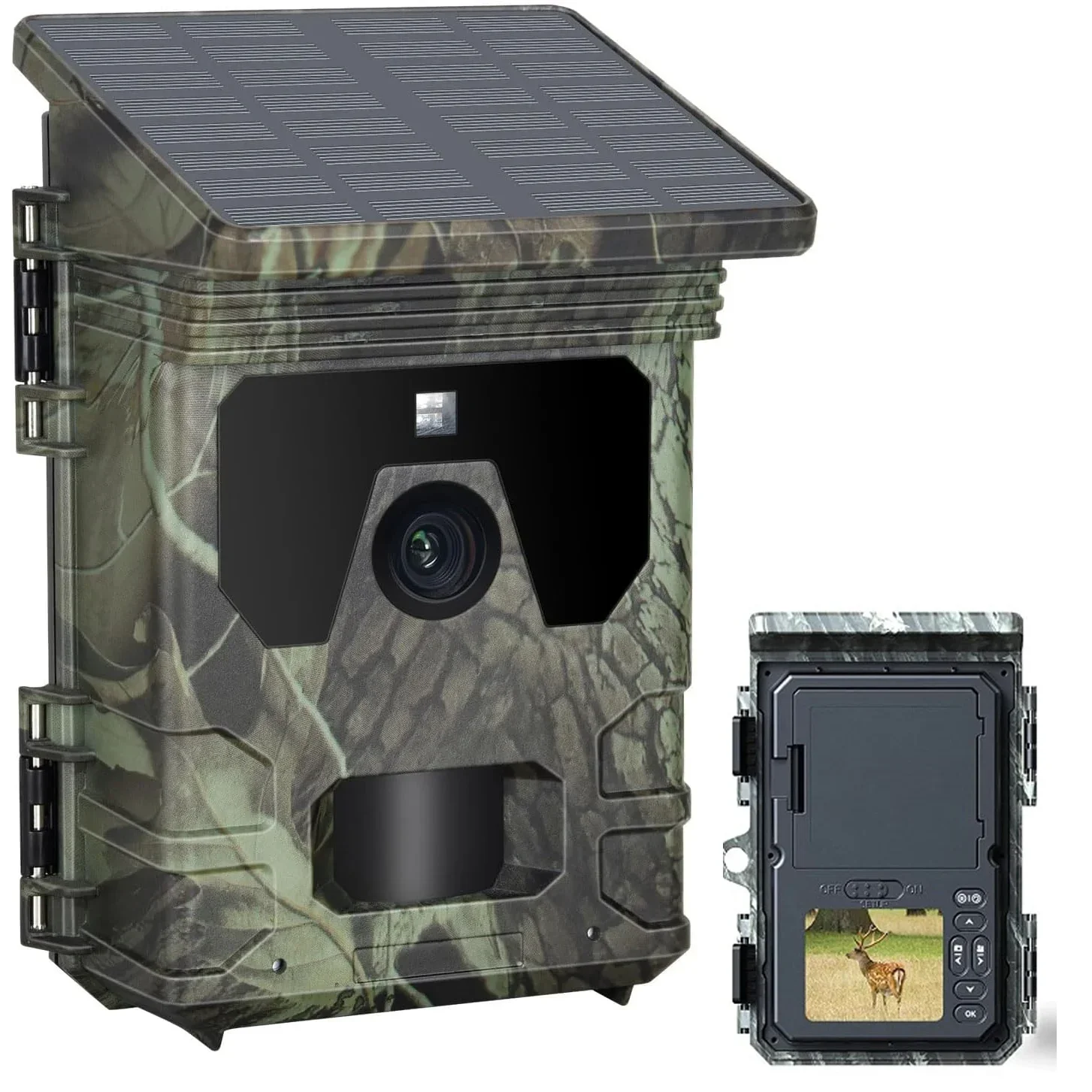 50MP 4K Zonnepaneel Jachtcamera Infrarood Nachtzichtbewaking Wildlife Trap Trail Camera Video Foto Recorder Cam - afbeelding 2