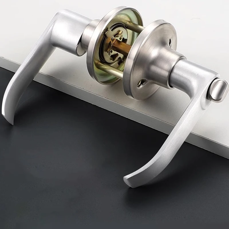 Three Bar Door Handle Zinc Alloy Indoor Door Handle Mute Handle Keyless Bathroom Handle