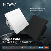 MOES WiFi Star Ring Smart Light Push Button Switch No Neutral No Capacitor Required Compatible with Alexa Google Home