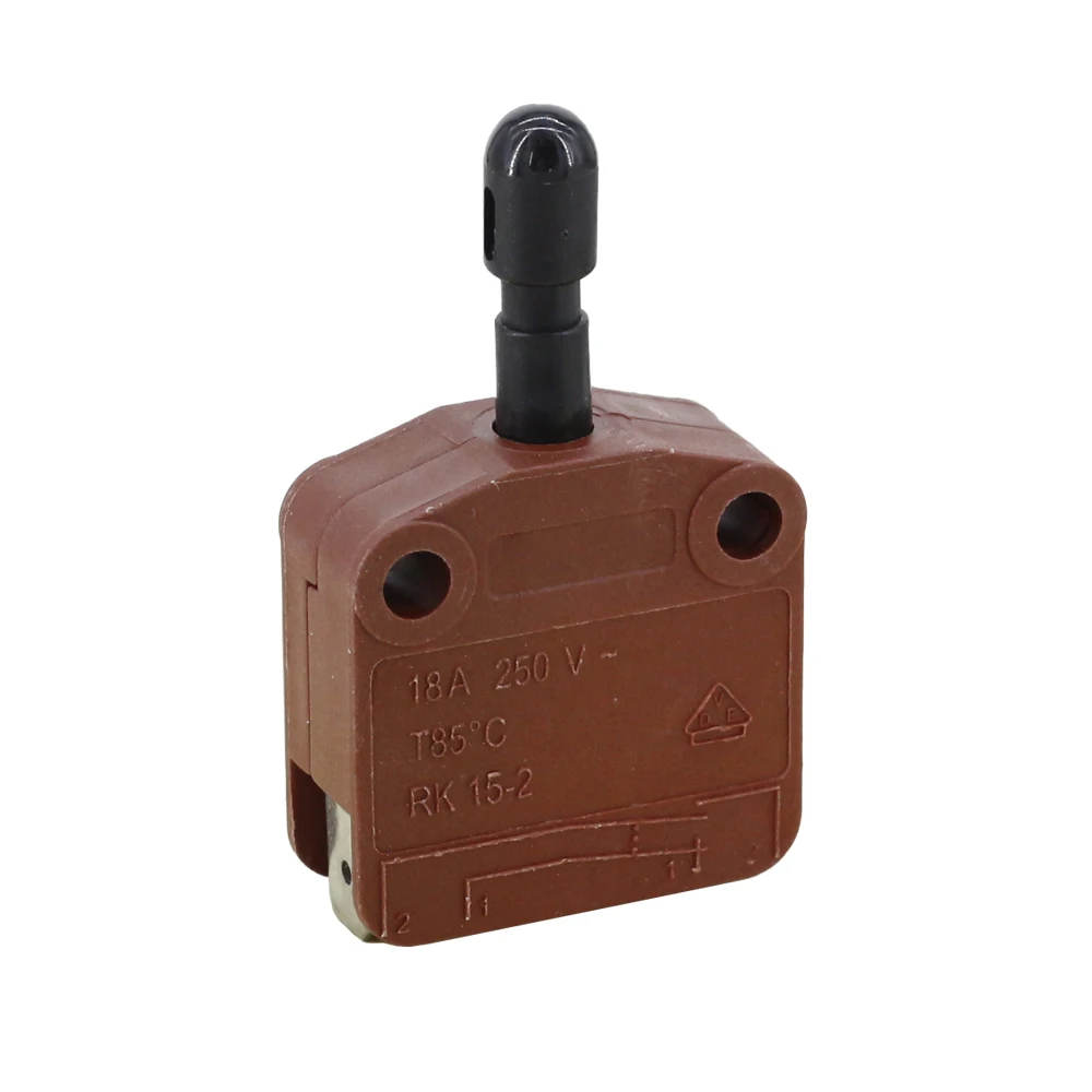 RK15-2 2 Pin Built-In Spring Self-Reset Rebound Microswitch 18A 1 Open Travel Limit Switch for Electronics