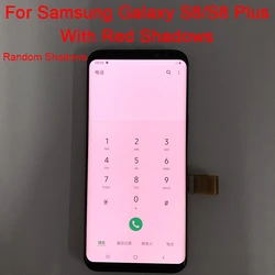 Red Shade S8 Display For Samsung  S8 Plus LCD With Frame Screen SM-G955A G950F G955F/DS LCD Display Touch Screen Parts