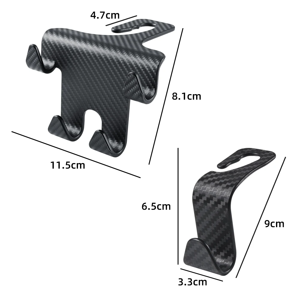 Car Seat Headrest Hook Carbon Fiber Mobile Phone Holder Car Vehicle Universal Holder Handbag Purse Coat Car Interior Accessories