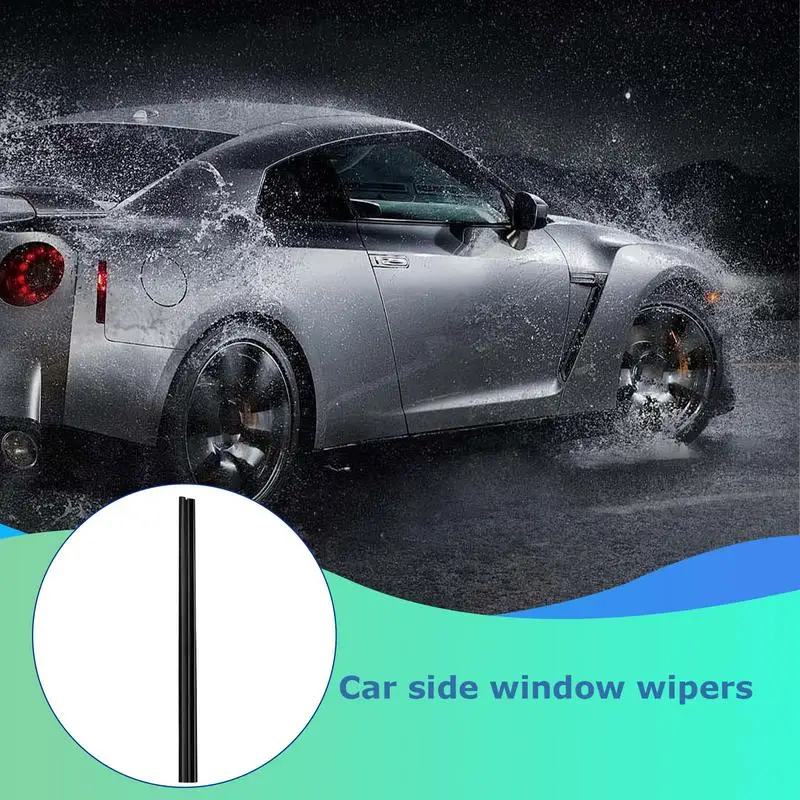 Car Side Window Squeegee Frameless Rubber Side Window Wiper Refill 35cm/13.78 Inches Mute Automotive Replacement Side Window