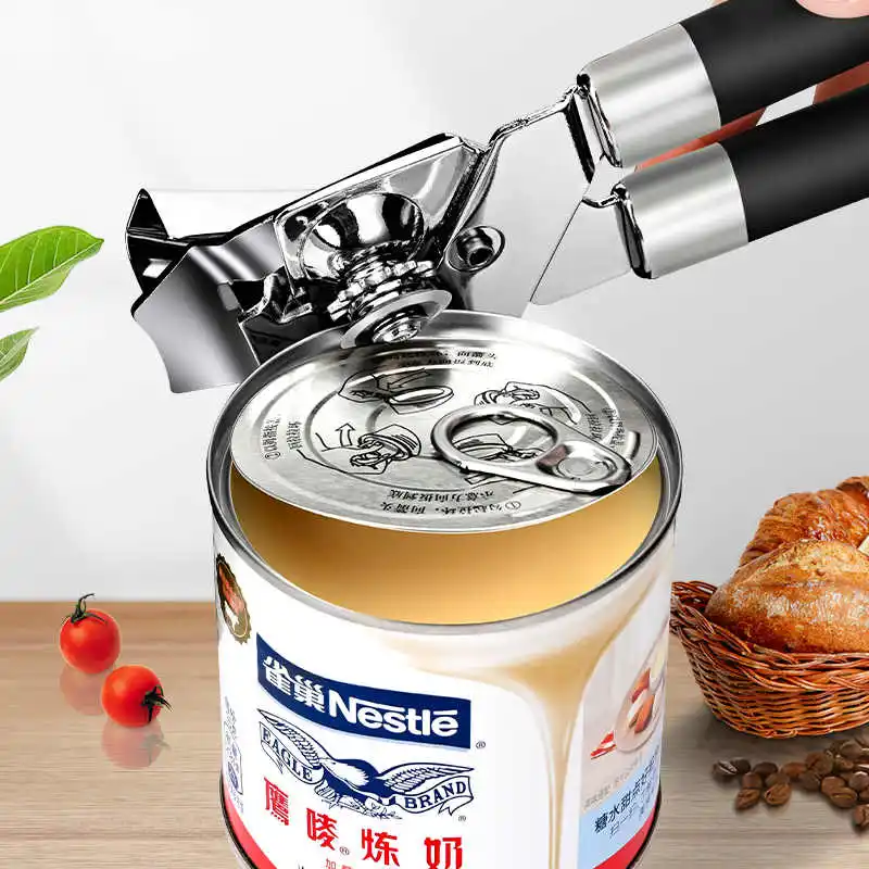 Stainless Steel Can Opener Multifunctional Grip Safe Cut Bottle Openers Side Cut Tins Bottle Cutter for Kitchen Gadgets