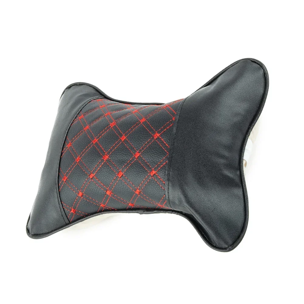 1*Car Neck Headrest Pillow Leather Auto Headrest Neck Support Pillow Cushion Pad Car Head Neck Rest Cushion Interior Parts