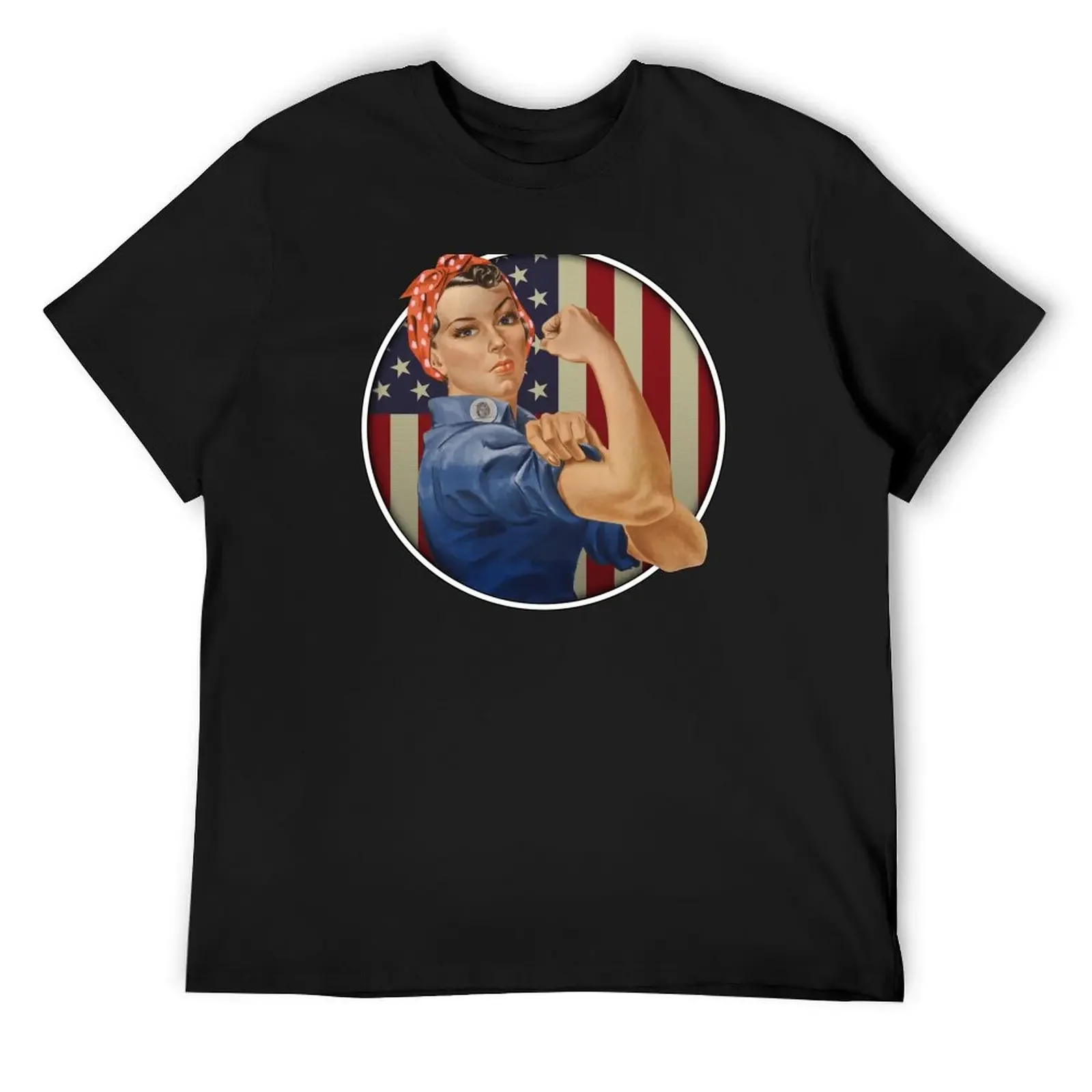 

Rosie the Riveter USA Flag T-Shirt anime stuff shirts graphic tees anime t shirts men workout shirt