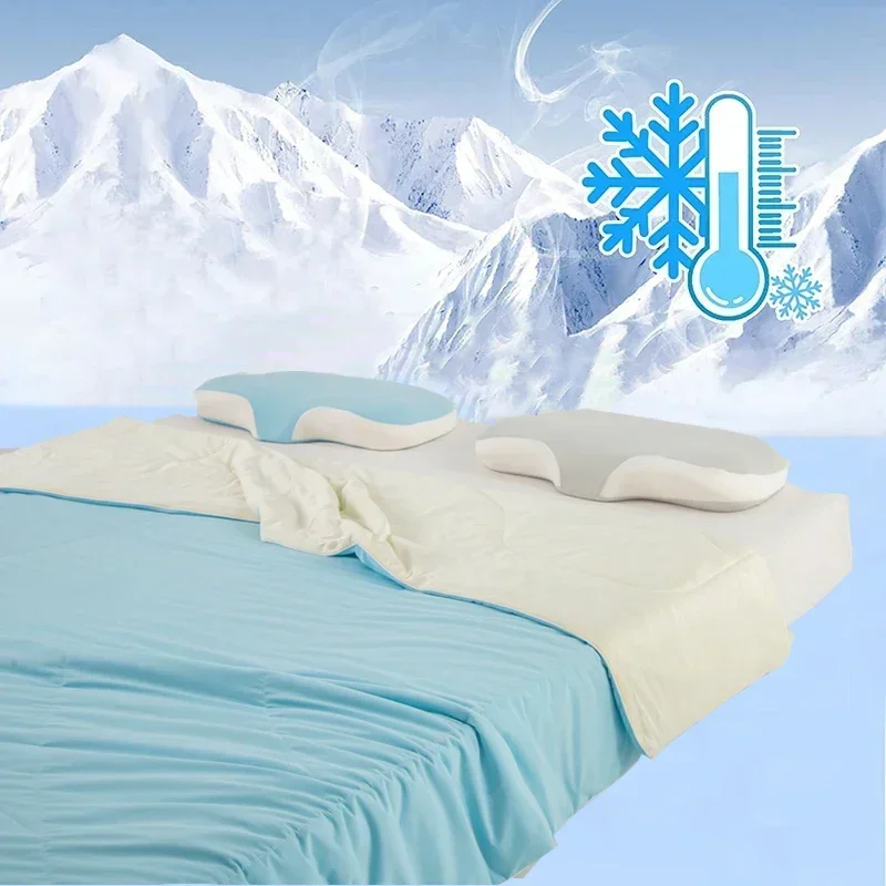 High-end Ice Silk Cooling Blanket Double Side Super Cooling Feel Fabric  Air Condition Comforter Cool Summer Quilt Light Duvet