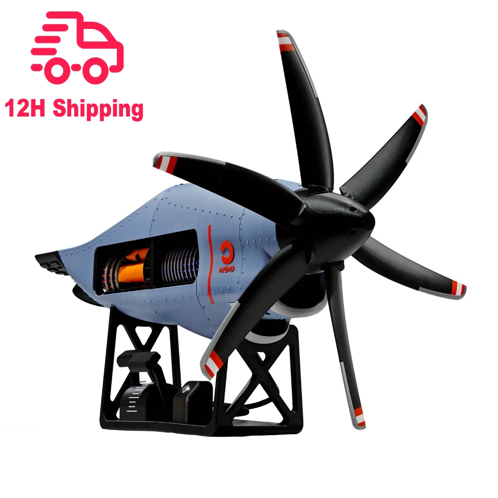 ‌C130 Aircraft Turboprop Engine Model Turbofan Engine Model Can Be Adjust Speed Desktop Ornament Toys Gift