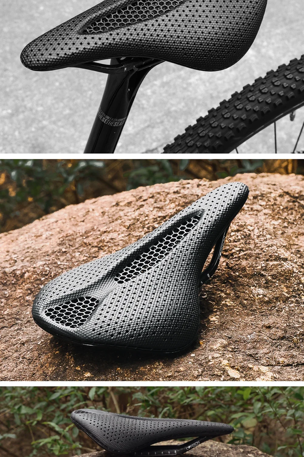 RYET Carbon 3D-gedruckter Sattel 145/155MM 190g 7*9 Fahrradsitz für Herren Damen Triathlon Rennrad MTB Mountain Gravel Fahrradteile – Detail 18
