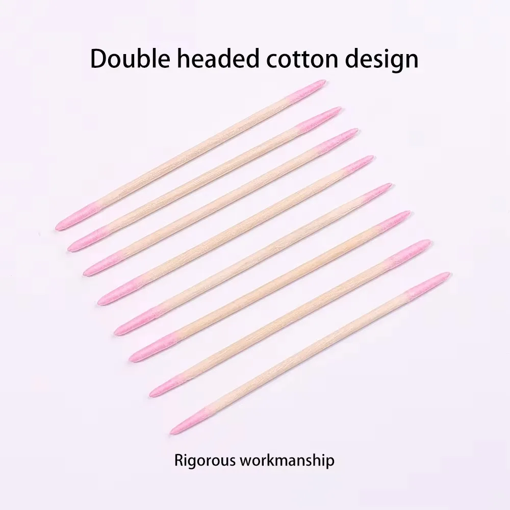 Fashion Wooden Cotton Nails Wood Cotton Swab Head Manicure Detail Corrector Clean Sticks Bud Tip Nail Polish Remover Art Tool