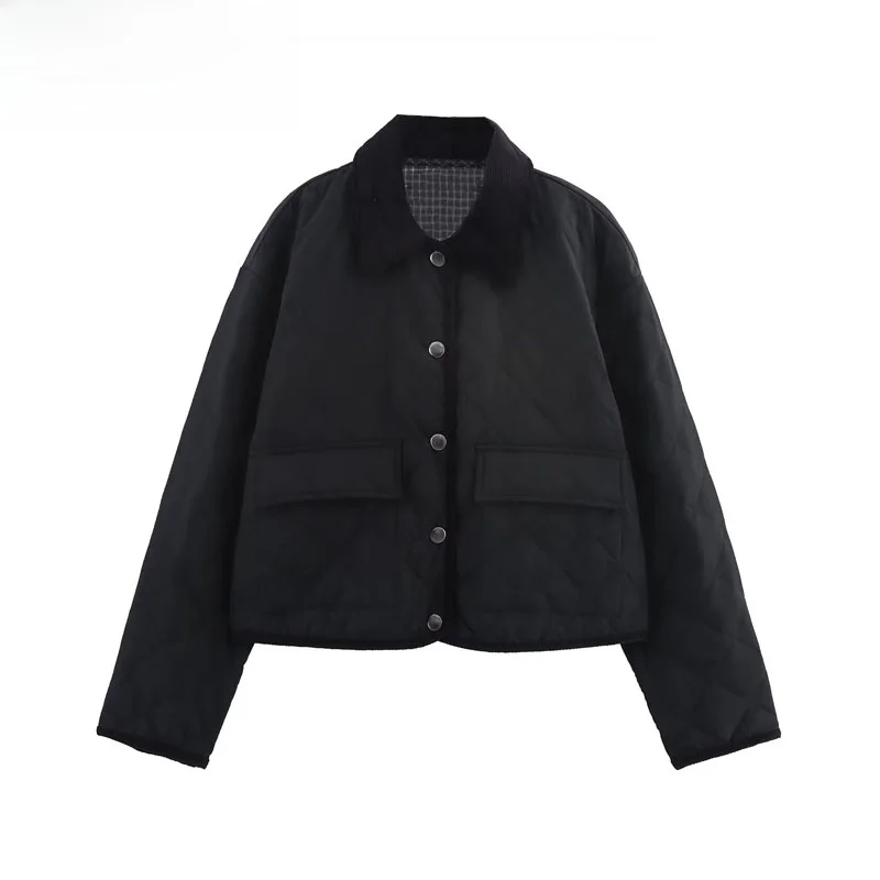 

ZBZR Осеннее новое женское модное светло-розовое вельветовое пальто с воротником-стойкой Lazy Sle, теплое универсальное пальто из полиэфирного волокна