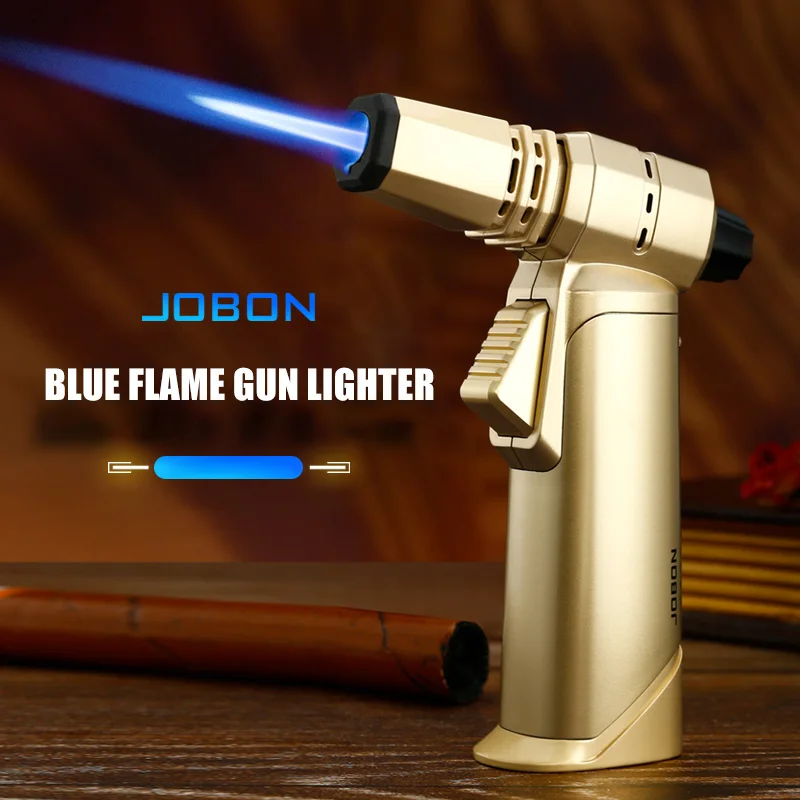 

JOBON Blue Flame Gun Lighter Can Adjust The Flame Locking Function, 360 Can Be Inverted To Use Multi-functional Use Scenarios.