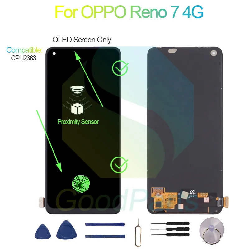 For OPPO Reno 7 4G Screen Display Replacement 2400*1080 CPH2363