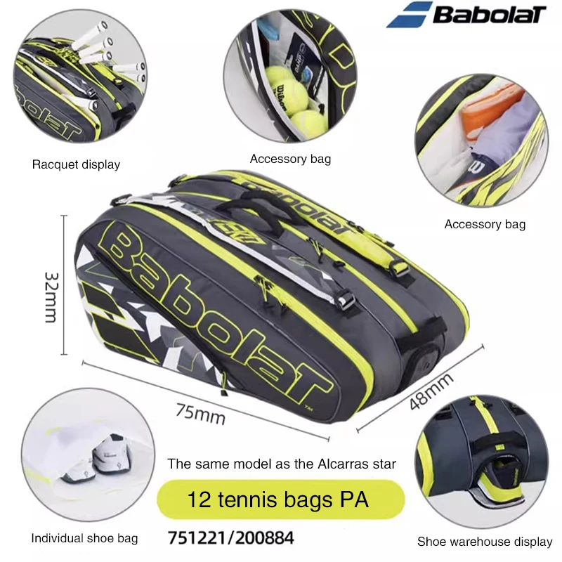 Original Babolat Duffle Tennis Bag Female Male Aero Rafa Tennis Racket Bag Large Capacity Sports Backpack multifunction