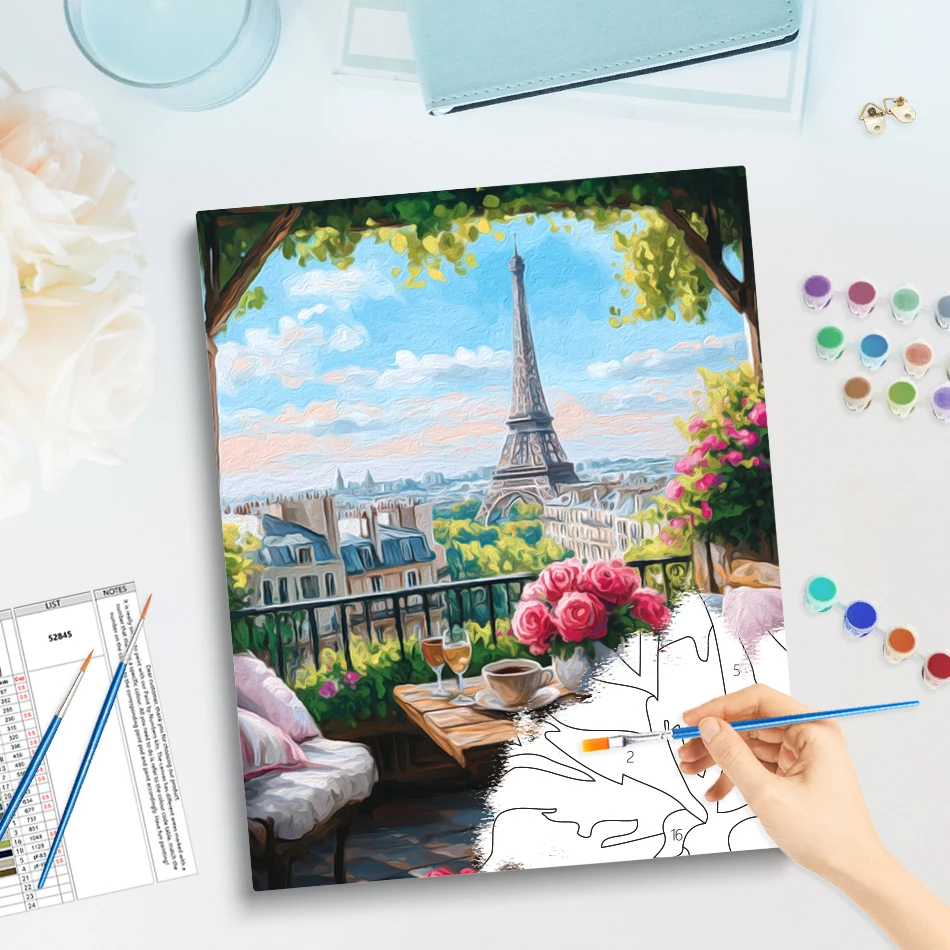 

GATYZTORY Paint By Numbers Landscape Canvas Picture Handmade Digital Adults Crafts Drawing Diy Set Watercolor Artwork Wall Decor