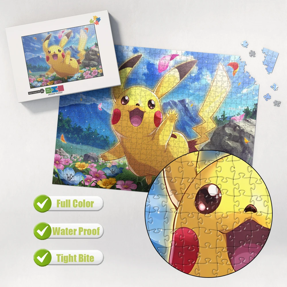 Cartoon Anime Digimon Jigsaw Puzzles In Multiple Sizes for Children/adults Cute Pikachu 200/300/500/1000/1500Pcs Jigsaw Puzzle