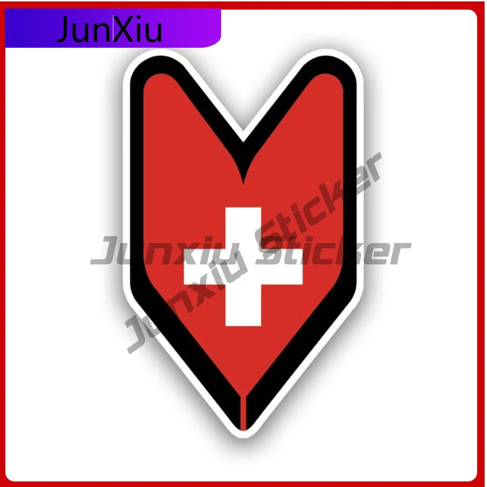 

Swiss Driver Badge Sticker Waterproof Outdoor Cool Bumper Waterproof Vinyl Decal For Mobile Phones Outdoor Unique Decor