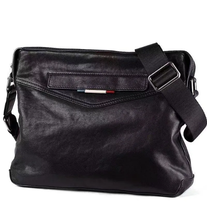

Leather Fashion Men's Crossbody Bag - Versatile Retro Design Shoulder Bag, Multi functional Genuine Leather Bag