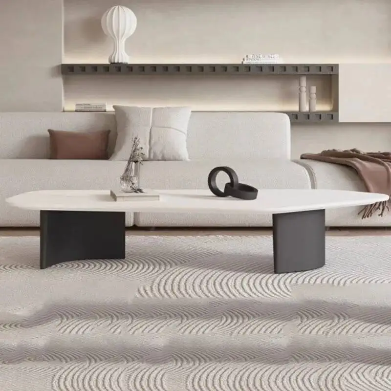 Baixo design moderno mesa de centro irregular preto baixo mármore nordic mesa lateral hotel apartamento mesa móveis auxiliares para casa