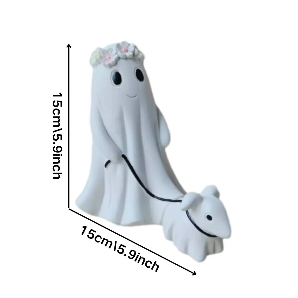 Halloween Ghost Walking Dog Statue Ornament, Cute Ghost Walking Puppy Decoration, Halloween Home Tabletop Decoration