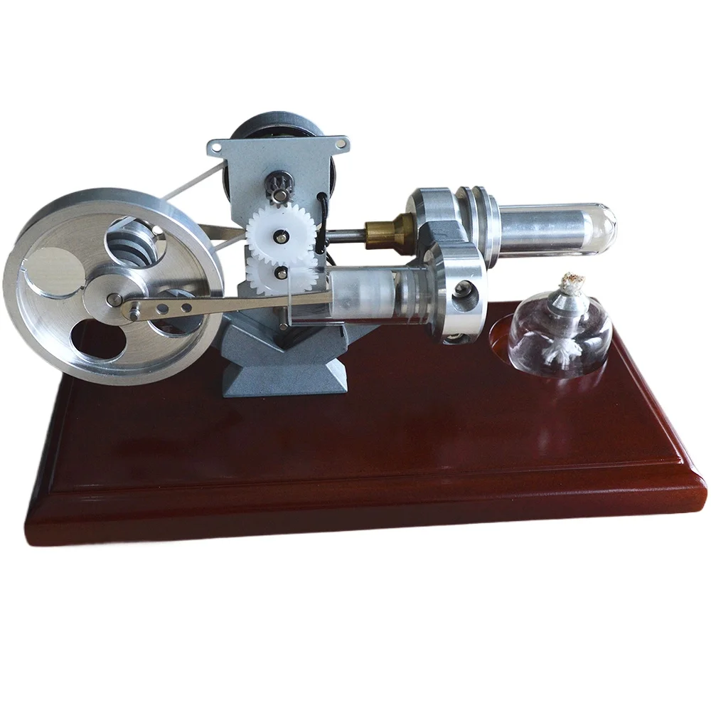 Metal Stirling Engine Model Silver Generator Rotor Physics Experiment Demonstration Model Single Cylinder Stirling Engine