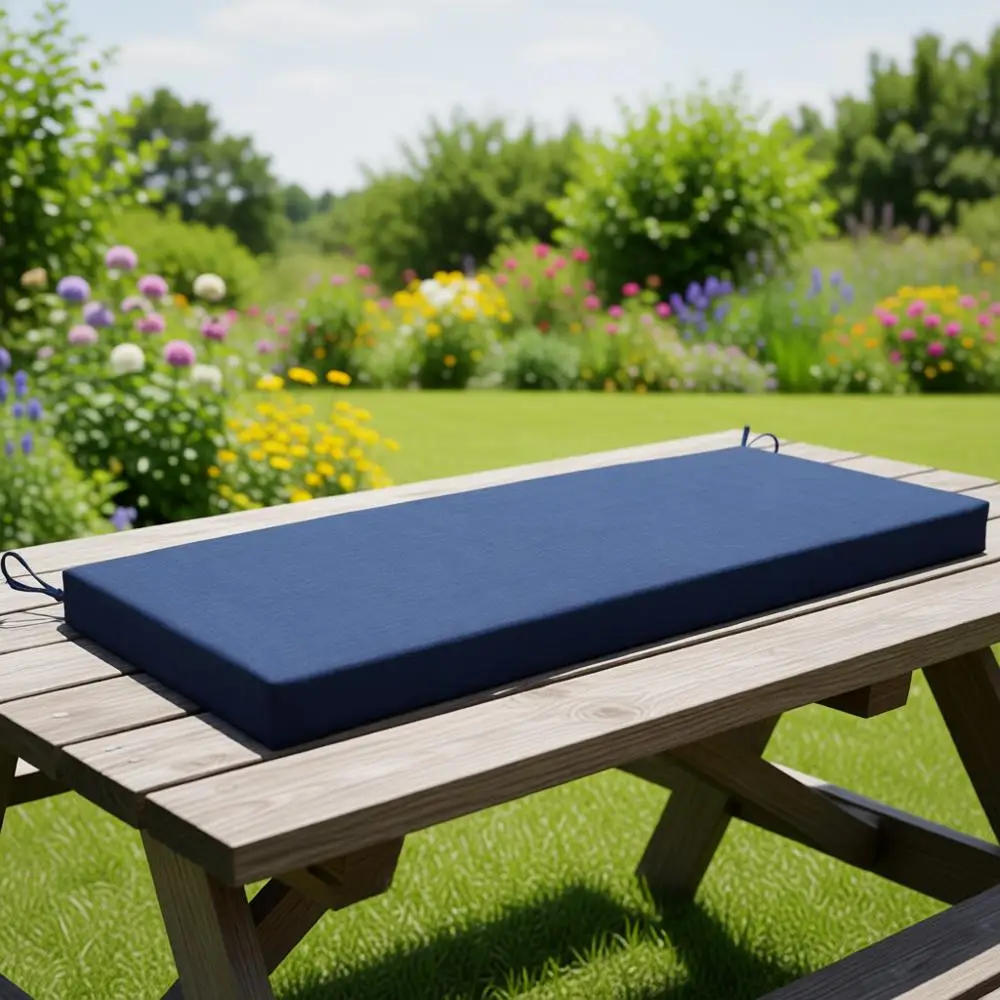

Текстурированная подушка для уличной скамейки темно-синего цвета, 44 x 18 дюймов, для садовых качелей и мебели для патио