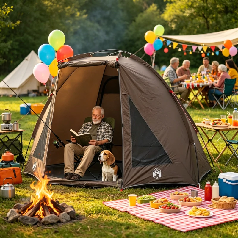 Carpa de Pesca para Exteriores, Protección Solar UV, Diseño Impermeable y Resistente al Viento, Fácil Montaje, Puerta Enrollable Transpirable