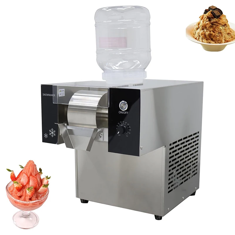 Profesjonalna maszyna do lodu w kostce, szeregowana, 110V 360W, ze stali nierdzewnej, automatyczna do lodów śnieżnych, do restauracji, maszyna do kruszenia lodu.