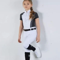 LLLION Full Seat Grip 6-16 Years Girl Horseback Riding Legging Children Equestrian Riding Tight Pant Odzież Bryczesy Materiały eksploatacyjne