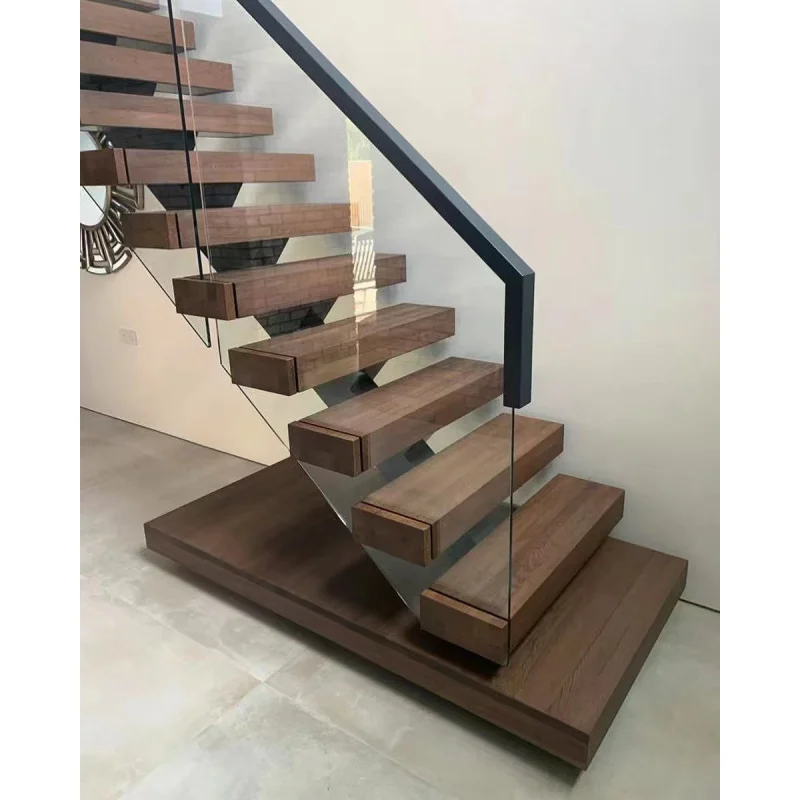 custom.VIKO 2026 High Quality Stair Indoors Modern Design Steel Wood Straight Staircases