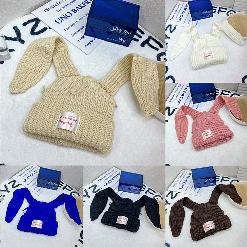 Cute Rabbit Long Ear Hat Knitted Hat Warm Cap Knit Letter Cap Unisex Cap Beanie Long Ear Hat Crochet Knitted Bunny Hat