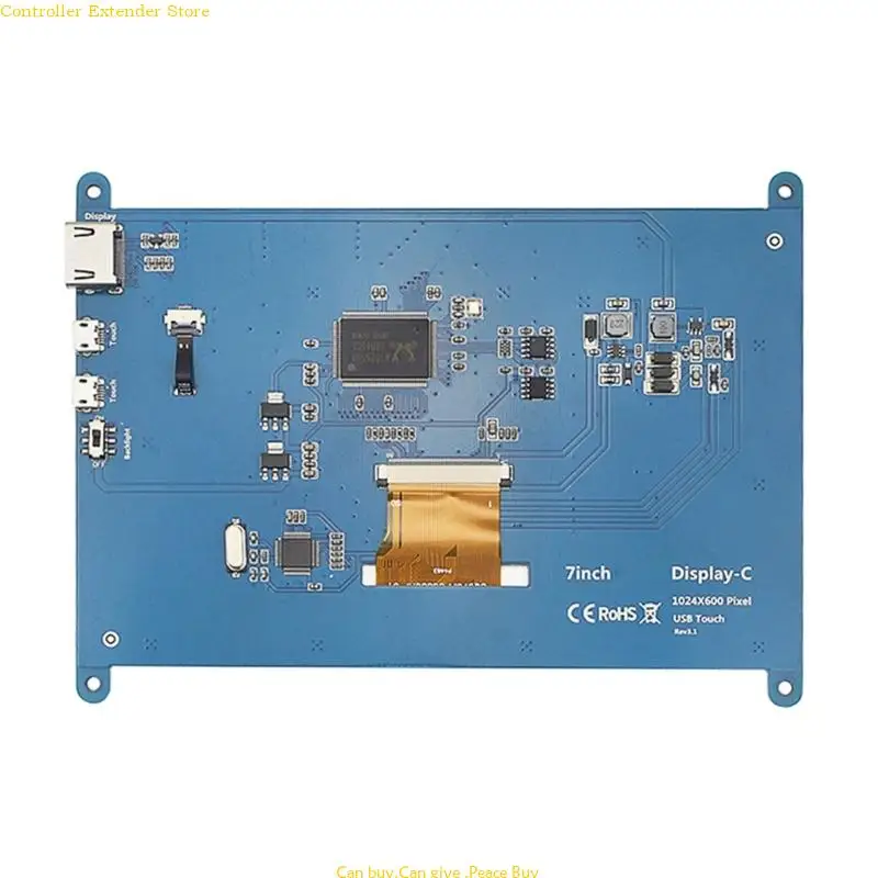 

Touches Screen 7" IPS Display 1024x600 Highly Resolution 4B/3B+