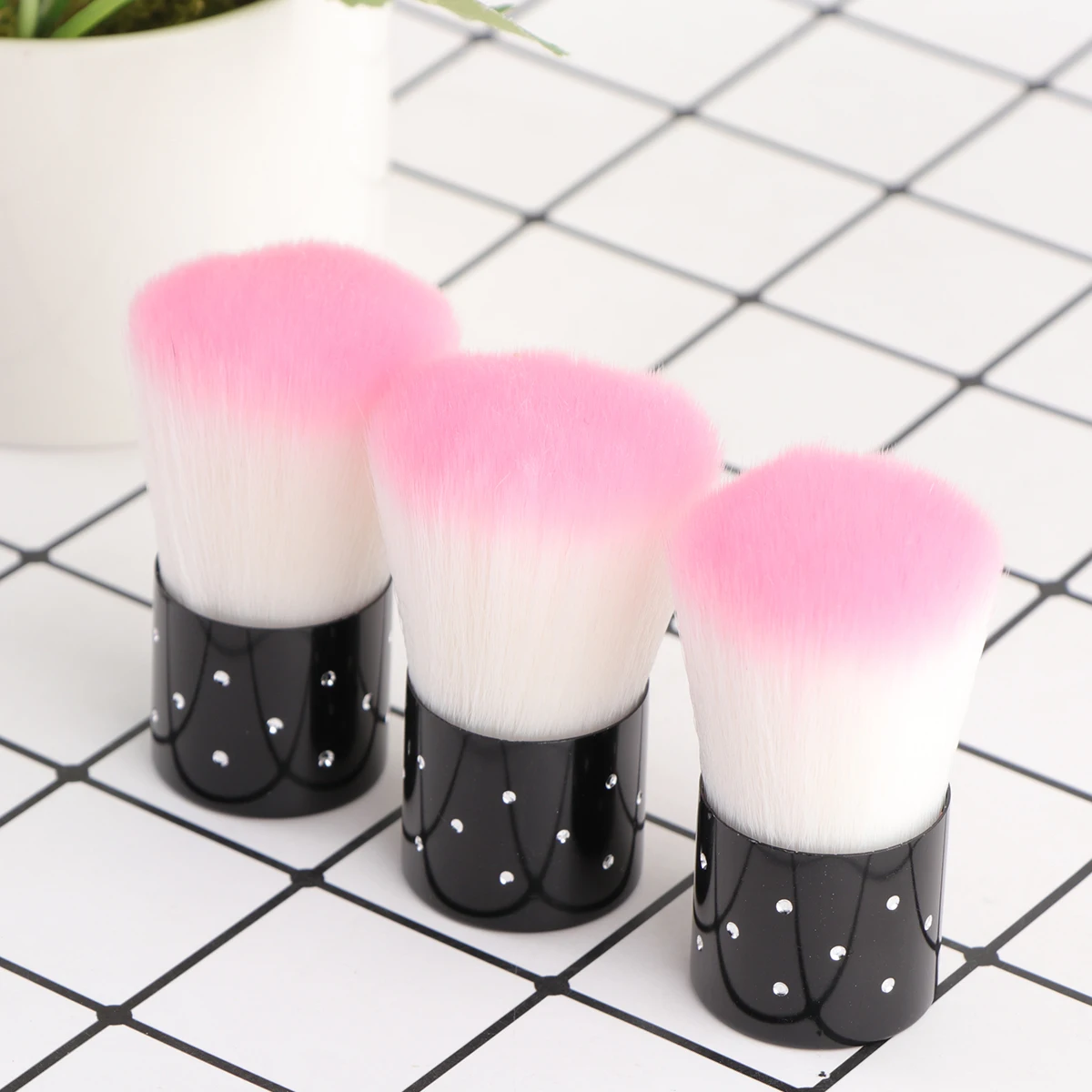 

3pcs Nail Art Cleaning Brush Set Soft Bristles Gentle For Sensitive Skin Makeup Powder Cosmetics Professional Use