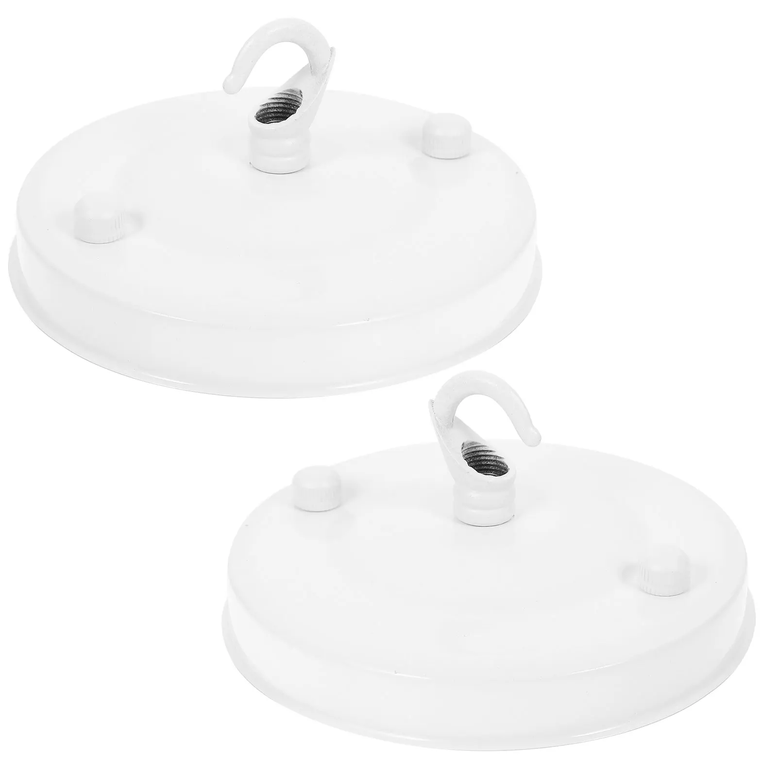 

2Pcs Wrought Iron Pendant Light Canopy Chandelier Mounting Plate White Ceiling Cover Fits Various Lamps Durable Easy