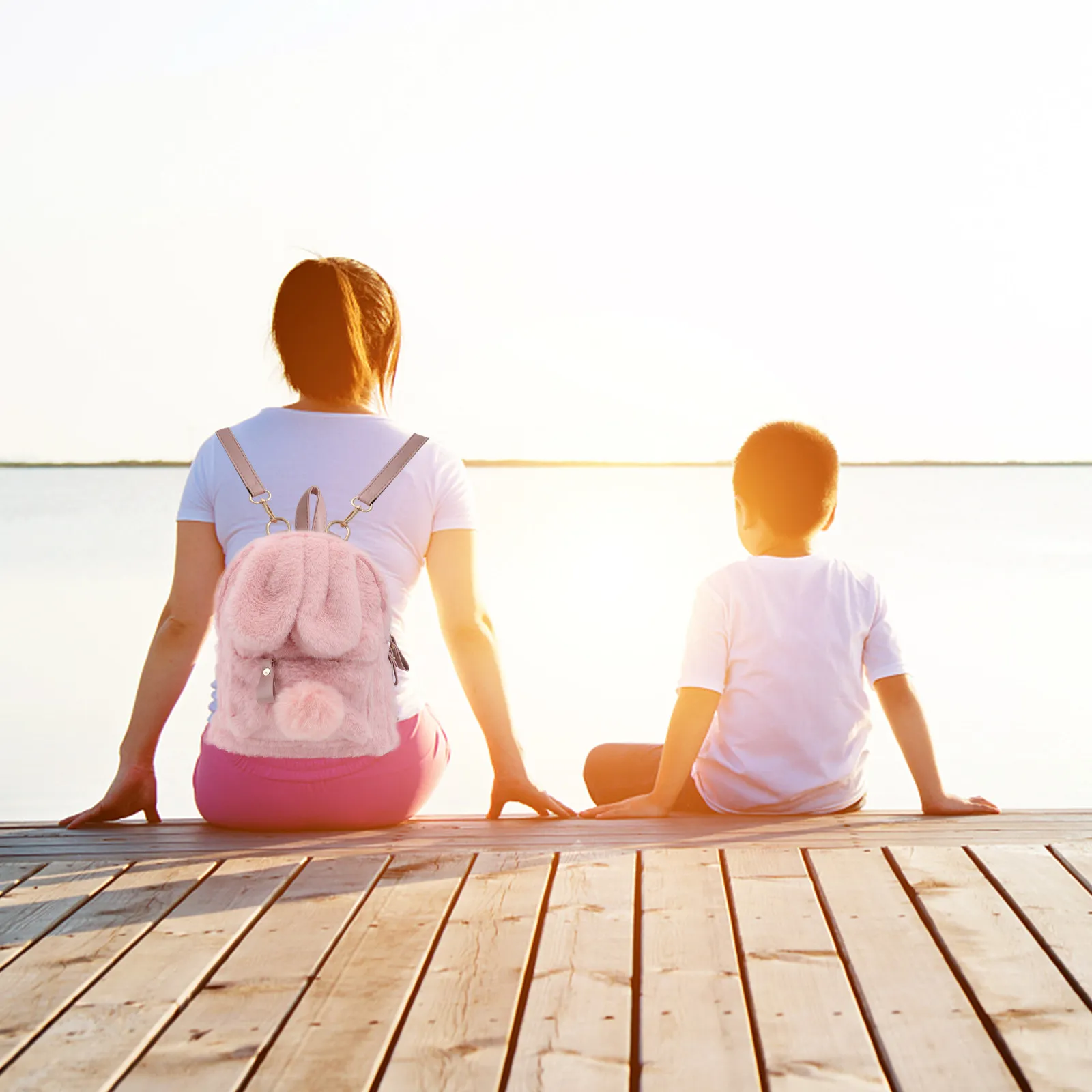 

Рюкзак с кроличьими ушками для девочек, повседневная сумка через плечо, легкая, для путешествий, большая вместимость, удобный регулируемый ремень