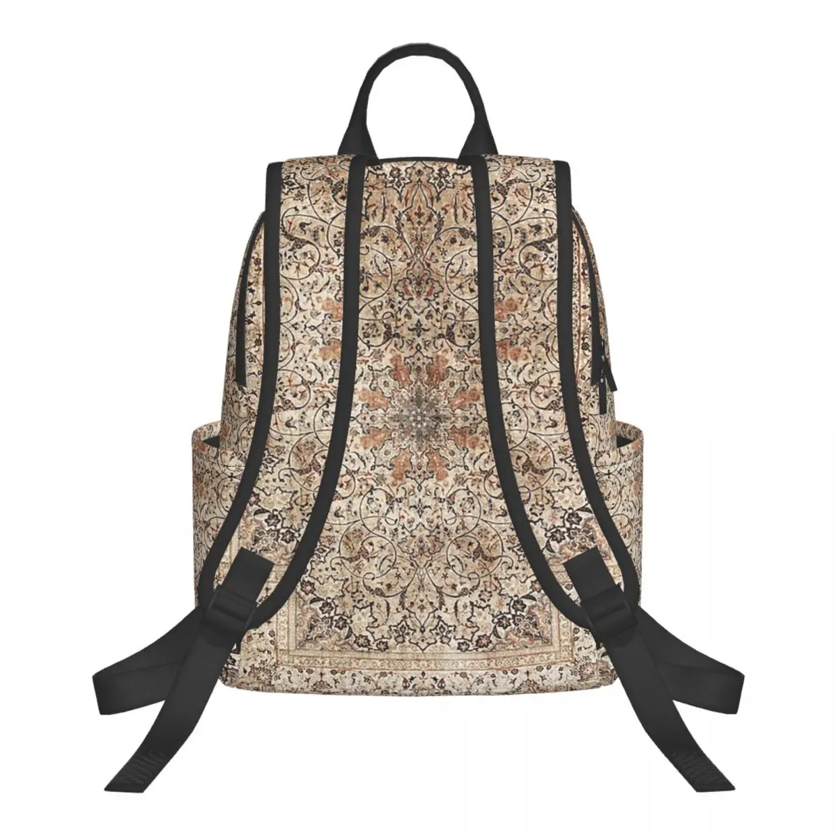 Silk Esfahan Persian Carpet Print Student Backpack School Bag Hiking Travel Daypack for Boys Girls Fashion Bookbag Shoulder Bags