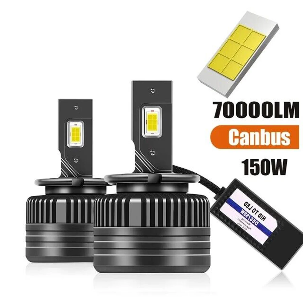 2Pcs D5S LED Car Headlights 30000LM 150W Canbus HID D1S D2S D4S D5R D1R D2R D3R Turbo LED Two-sided CSP Chip 6000K Plug&Play