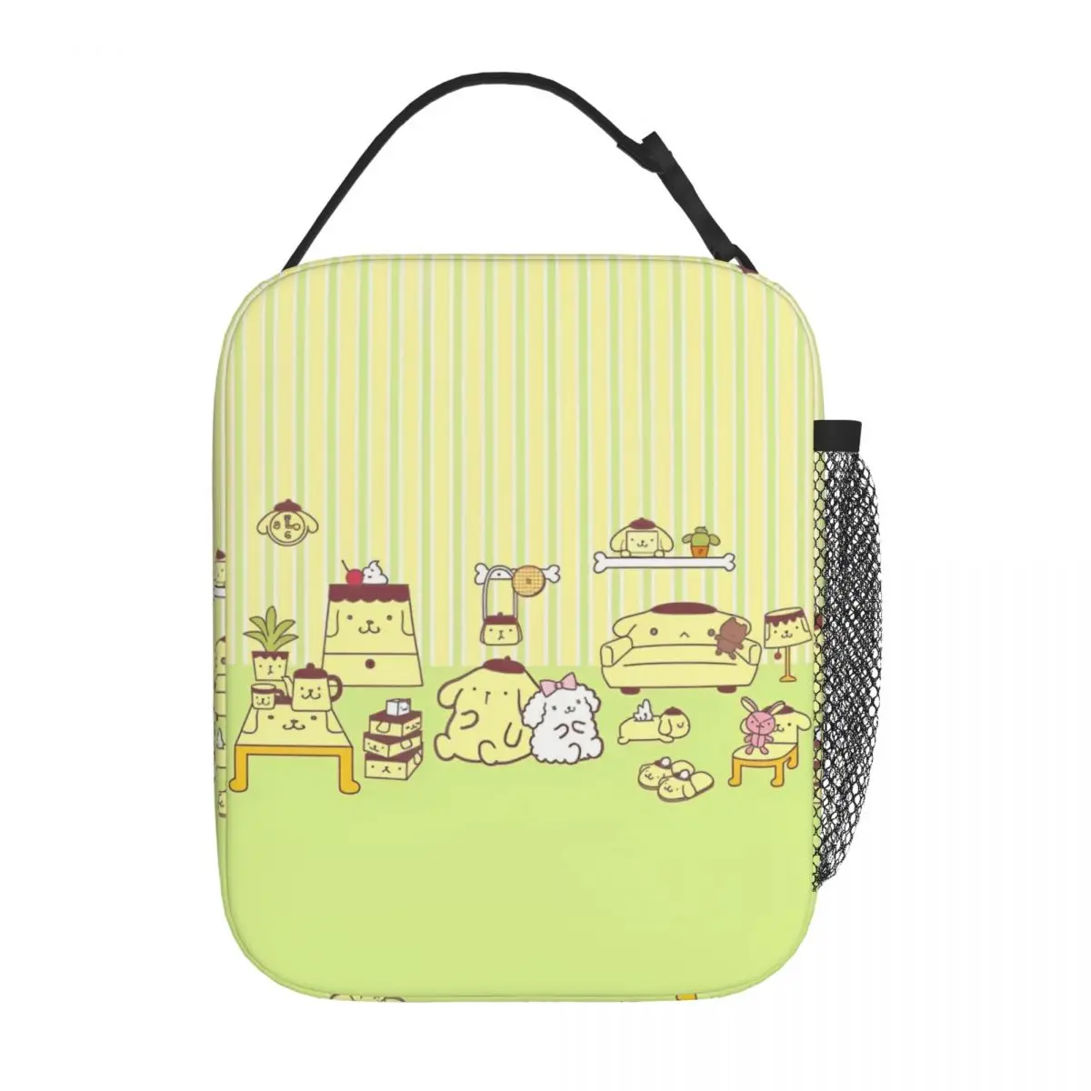 Pom Pom Purin Happy Family Insulated Lunch Bags Large Lunch Container Cooler Bag Tote Lunch Box School Travel Bento Pouch