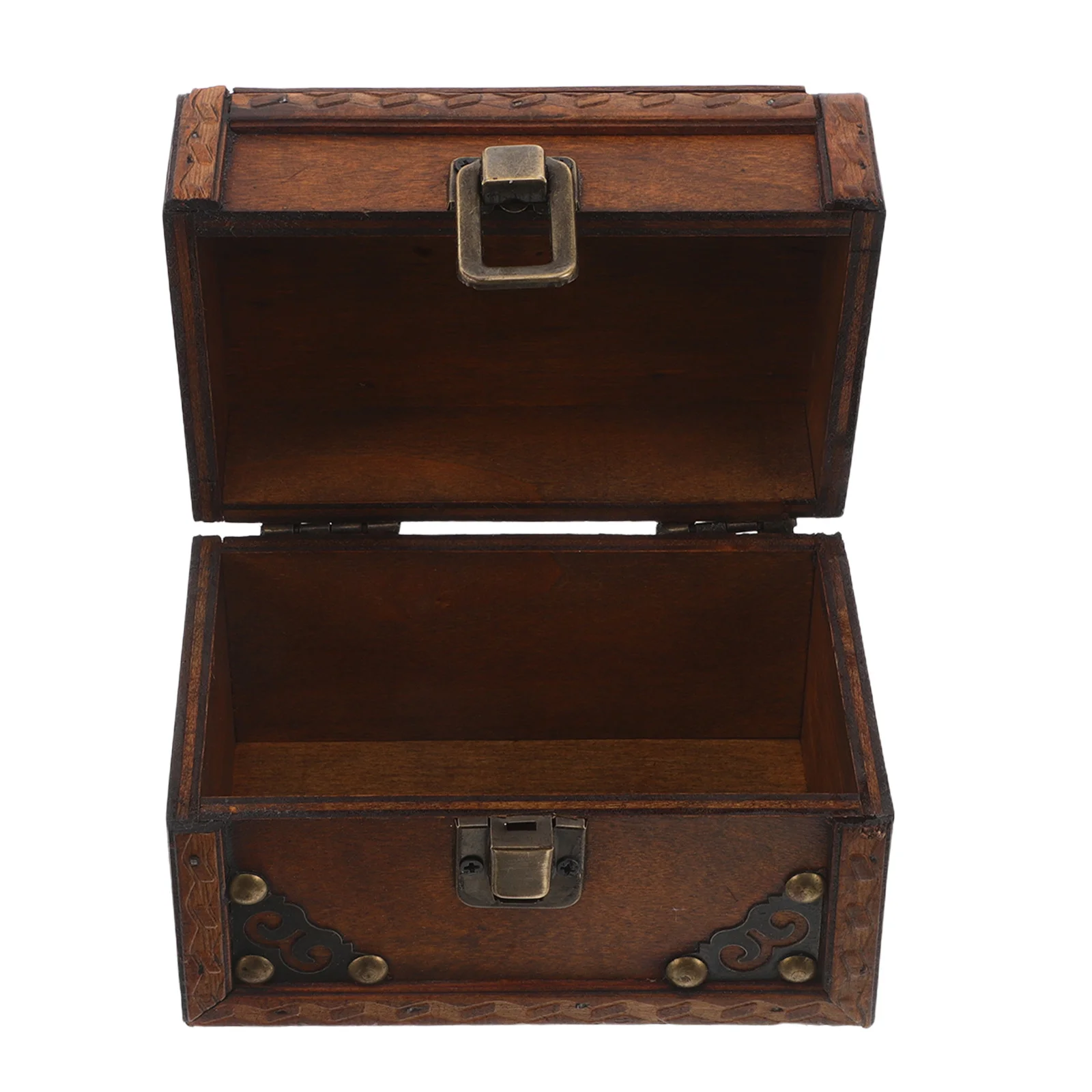 목재 보석함 빈티지 스타일 콤팩트 수납함 목걸이 반지 귀걸이 장신구 데스크탑 화장대 기념품 보관함