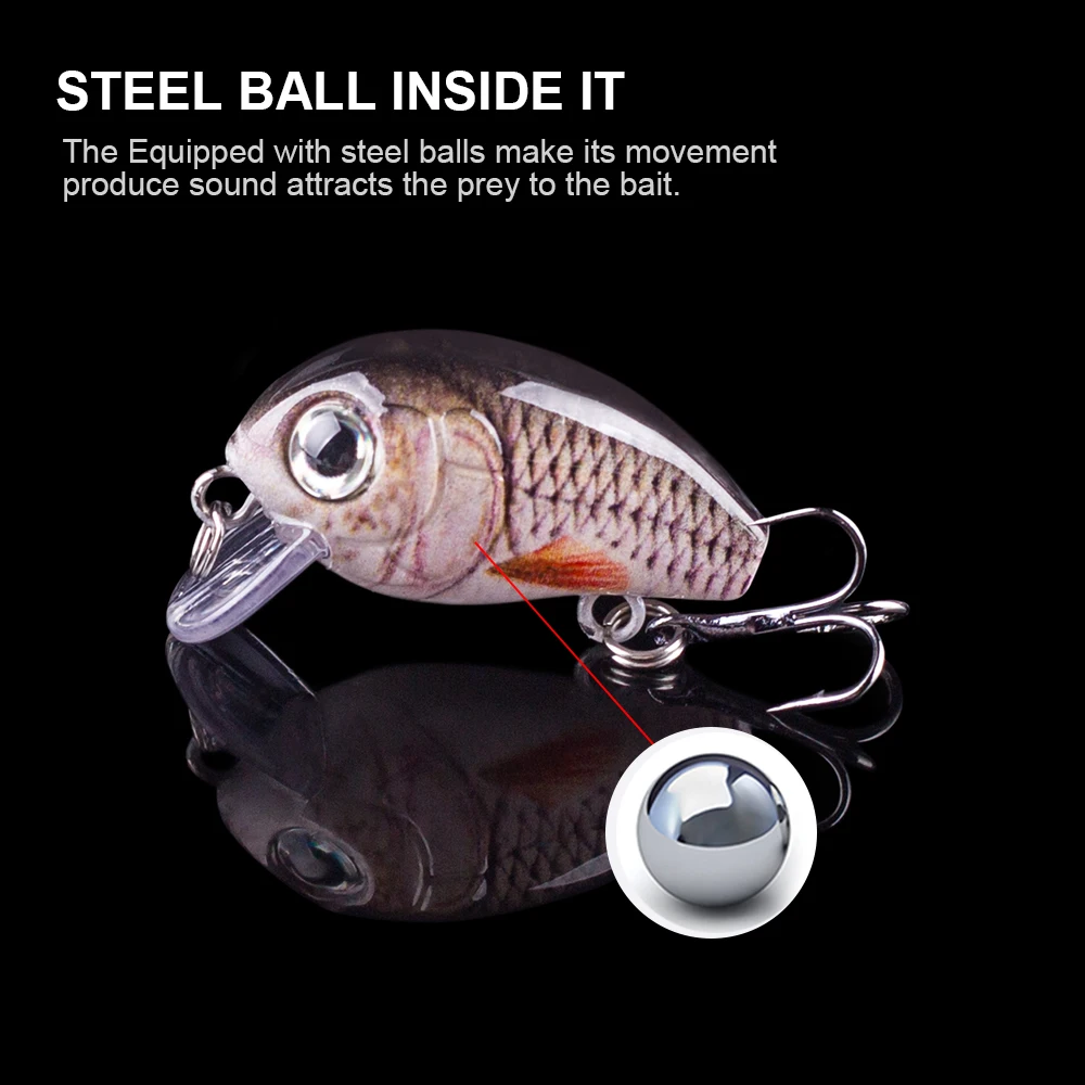 Señuelos Crankbait Hanlin – Mini Wobbler hundimiento lento para lubina - imagen 2