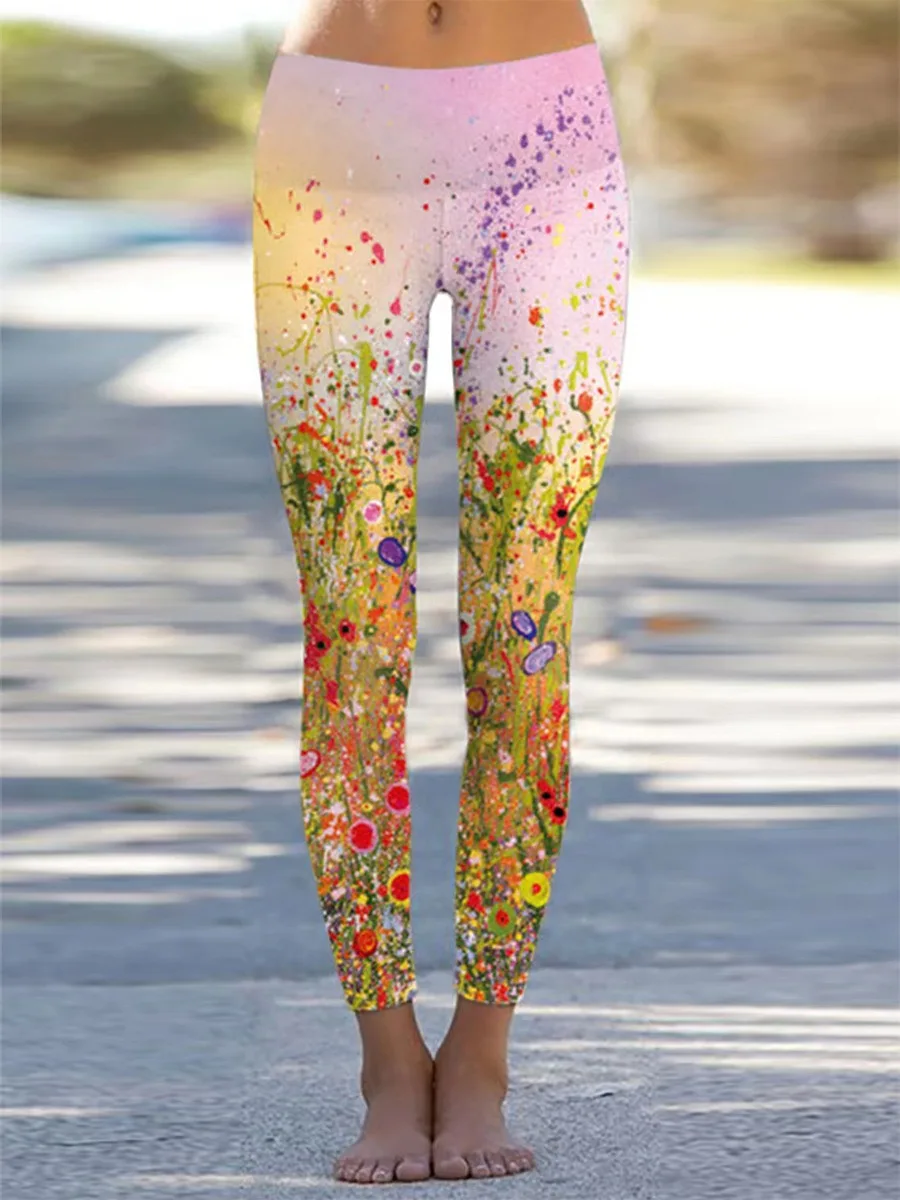 Leggings de ioga sem costura para mulheres, cintura alta, elevador de bunda, fitness, roupa esportiva, garota sexy, floral, Dropshipping