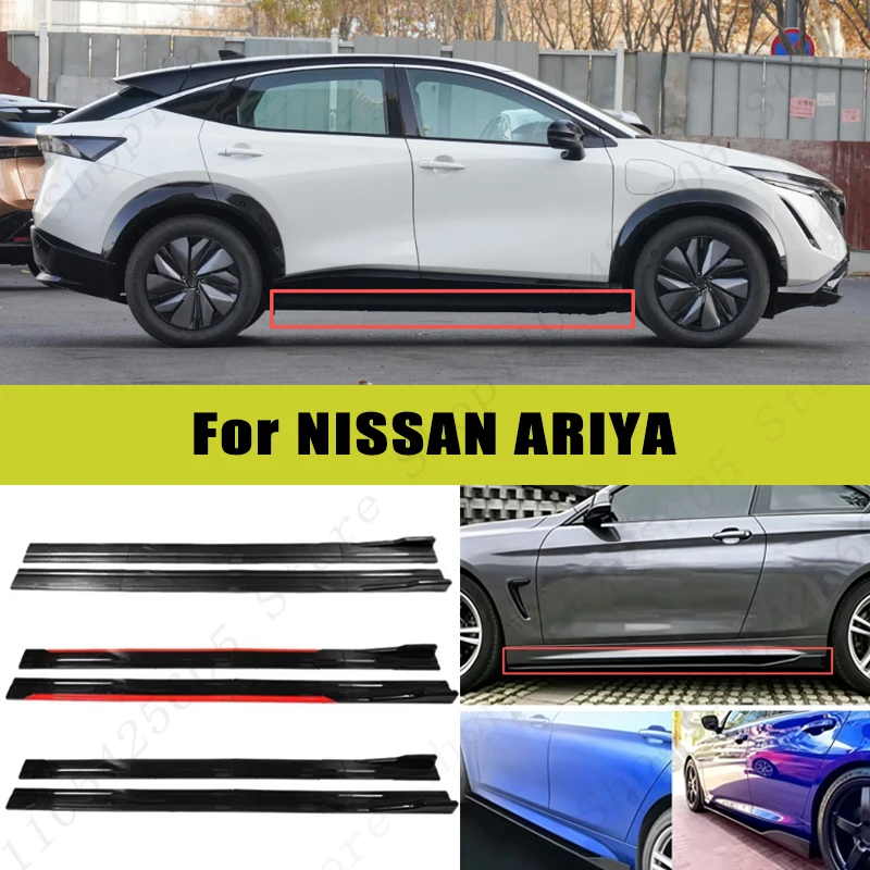 For NISSAN ARIYA Racing Sport Side Skirts 2.0/2.2M 86.6" ABS Splitters Extended Lip Body Kit Bumper Modified Parts 8Pcs