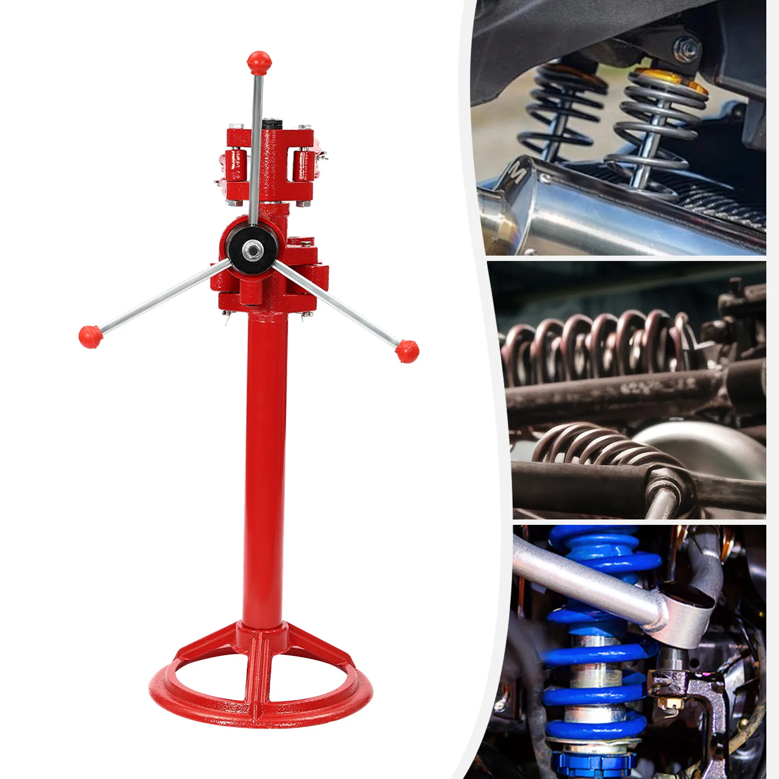 Vehicle Auto Spring Compressor Height Adjustable Hand Operate Vehicle Spring Removal Tool, 2200lbs Capacity, Red